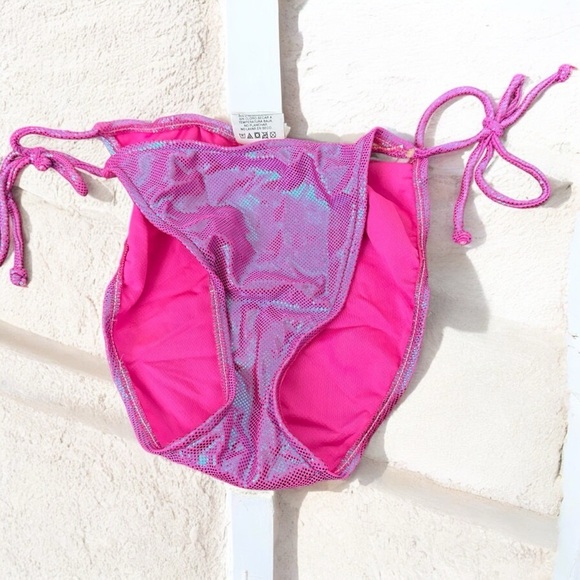 Metallic vintage Y2K Pink Swim Bottom M - Picture 1 of 5